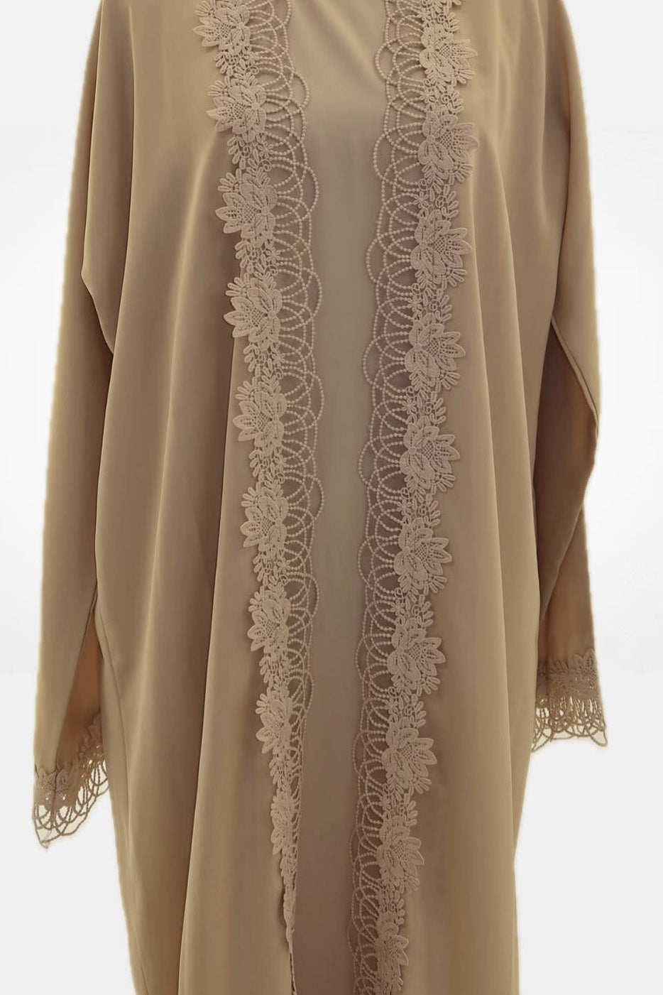 Abaya Floral - Oatmeal